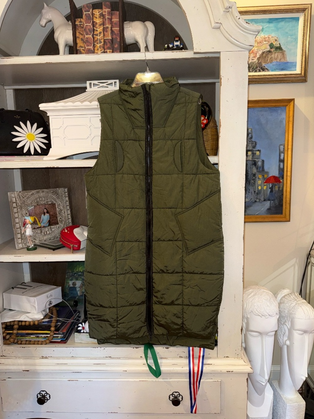 Free People FP Movement Small S on the move packable puffer vest green longline - Picture 7 of 7